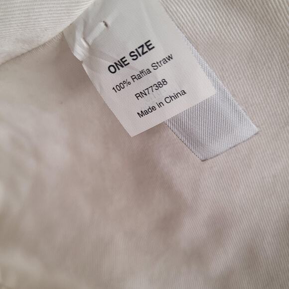 J. Crew Tote Bag Orange Natural Stripe Woven Raffia Straw Beach Market Vacation - Picture 6 of 7